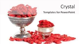  Presentation with goji - Beautiful theme featuring goji berries on white background backdrop and a white colored foreground