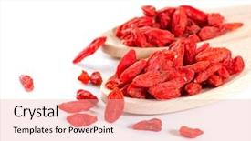  Presentation with goji - Presentation theme consisting of goji berries on white background background and a lemonade colored foreground