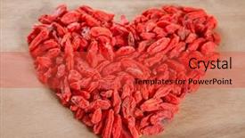  Presentation with goji - Presentation theme with goji berries on wooden background background and a red colored foreground