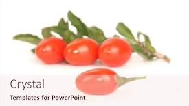  Presentation with goji - Beautiful slide deck featuring goji-berries-with-leaves-isolated backdrop and a lemonade colored foreground