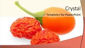  Presentation with goji - Slide set with goji berry isolated on white background background and a blonde colored foreground