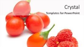  Presentation with goji - Presentation design consisting of goji berry isolated on white background background and a sky blue colored foreground
