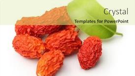  Presentation with goji - Slide set featuring goji-berry-isolated-on-white background and a yellow colored foreground