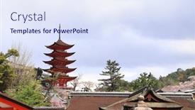  Presentation with fujiyoshida japan at chureito pagoda - Presentation theme enhanced with goju-no-to-pagoda-gojunoto background and a sky blue colored foreground