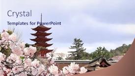  Presentation with japan sakura - Presentation theme enhanced with goju-no-to-pagoda-gojunoto background and a sky blue colored foreground