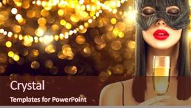  Presentation with sparkling wine - Slides with gold - beauty glamour woman celebrating background and a wine colored foreground