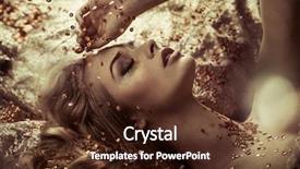  Presentation with glamour - Slide deck featuring gold - glamour style beauty portrait background and a tawny brown colored foreground