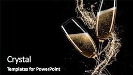  Presentation with champagne gold - PPT layouts enhanced with gold - glasses of champagne with splash background and a black colored foreground