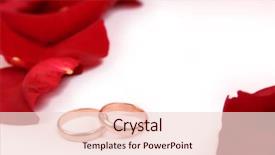  Presentation with rose gold - Beautiful PPT theme featuring golden wedding rings on rose' backdrop and a lemonade colored foreground