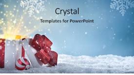  Presentation with magic - Colorful PPT layouts enhanced with gold - opened gift box with magic backdrop and a light blue colored foreground