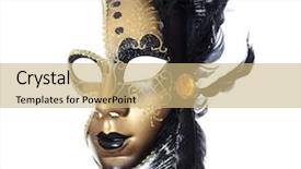  Presentation with gold black - Presentation with gold a carnival mask background and a coral colored foreground