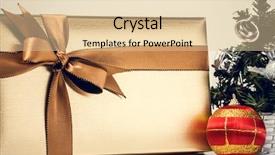  Presentation with decoration - Audience pleasing presentation theme consisting of gold abstract - christmas gift box backdrop and a  colored foreground