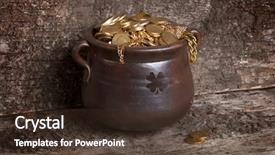  Presentation with money tree - Presentation theme having gold against a tree background and a tawny brown colored foreground