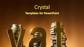  Presentation with value added tax - Cool new presentation design with gold-alphabet-vat-value-added backdrop and a wine colored foreground