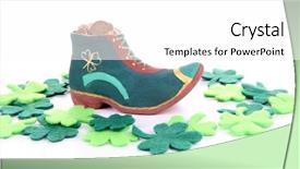  Presentation with saint patrick day - Amazing presentation theme having gold and clover leaves backdrop and a white colored foreground