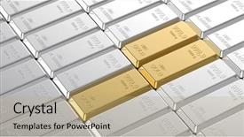  Presentation with green matrix computer generated - Theme featuring gold and platinum ingots computer background and a coral colored foreground