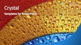  Presentation with abstract water drops - Audience pleasing presentation consisting of gold and red colors abstract backdrop and a  colored foreground