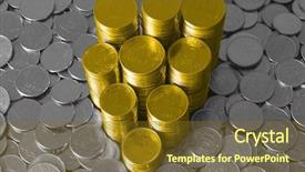  Presentation with gold silver - Slide deck having gold and silver coin background and a  colored foreground