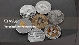  Presentation with trading gold - Slide deck consisting of gold and silver coins are background and a gray colored foreground