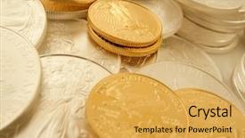  Presentation with gold silver - PPT theme featuring gold and silver u s background and a yellow colored foreground