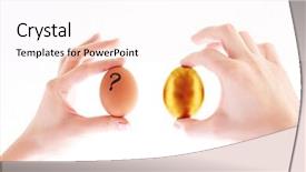  Presentation with gold egg - Presentation enhanced with gold and simple egg background and a sky blue colored foreground