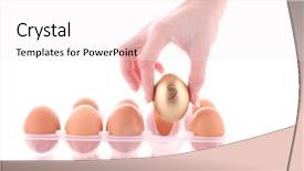  Presentation with gold egg - Theme with gold and simple egg background and a sky blue colored foreground