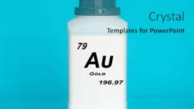  Presentation with laboratory chemical - Slide deck consisting of gold-au-chemical-element background and a teal colored foreground