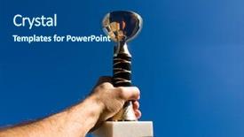  Presentation with winner - Slides enhanced with gold award - winner background and a  colored foreground