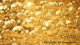  Presentation with gold design - Presentation featuring gold-background-bubble-texture-element background and a gold colored foreground