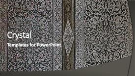 Presentation with decorate - Presentation design with gold background ornament - beautiful decorate luxury door background and a dark gray colored foreground