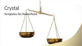  Presentation with balance scale - Cool new PPT layouts with gold balance scale on white backdrop and a white colored foreground