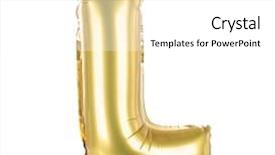  Presentation with balloon - PPT layouts consisting of gold balloon font part of full set upper case letters l background and a white colored foreground