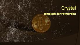  Presentation with bitcoin network - Colorful slide deck enhanced with gold banking mobile - bitcoin coin with network background backdrop and a  colored foreground