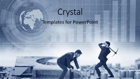  Presentation with cryptocurrency - Cool new theme with gold banking mobile - cryptocurrency concept with businessman mining backdrop and a  colored foreground