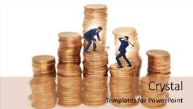  Presentation with cryptocurrency - Cool new slides with gold banking mobile - cryptocurrency concept with businessman mining backdrop and a coral colored foreground