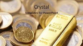  Presentation with bar - Amazing PPT layouts having gold bar concept backdrop and a coral colored foreground