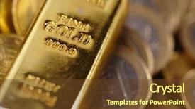  Presentation with stack - Theme enhanced with gold bar concept background and a tawny brown colored foreground