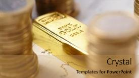  Presentation with gold - Amazing slide deck having gold bar concept backdrop and a  colored foreground