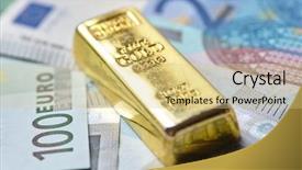 Presentation with stack - Slide deck consisting of gold bar concept background and a  colored foreground