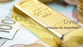  Presentation with bar - Cool new slide deck with gold-bar-concept backdrop and a blonde colored foreground