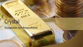  Presentation with gold - Colorful presentation design enhanced with gold bar concept backdrop and a yellow colored foreground