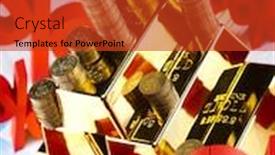  Presentation with gold bars - Amazing slide deck having gold bars and coins backdrop and a red colored foreground