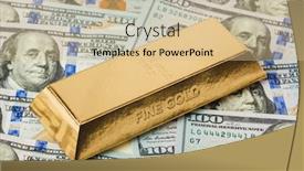 Presentation with gold bars - Colorful slides enhanced with gold-bars-and-money-business backdrop and a soft green colored foreground
