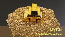  Presentation with gold nugget - Cool new slide deck with gold bars and nugget grains backdrop and a tawny brown colored foreground