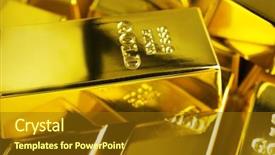  Presentation with gold bars - Amazing PPT layouts having gold bars close-up backdrop and a tawny brown colored foreground