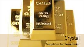  Presentation with gold bars - Slides with gold bars isolated on white background and a gold colored foreground