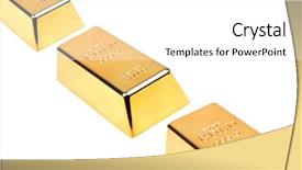  Presentation with gold bars - Audience pleasing slide set consisting of gold bars on a white backdrop and a  colored foreground
