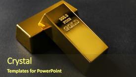  Presentation with gold bars - Theme enhanced with gold bars on black background background and a tawny brown colored foreground