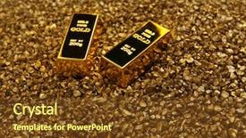  Presentation with gold bars - PPT theme with gold bars on nugget grains background and a tawny brown colored foreground