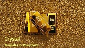  Presentation with gold nugget - Amazing PPT layouts having gold bars on nugget grains backdrop and a tawny brown colored foreground